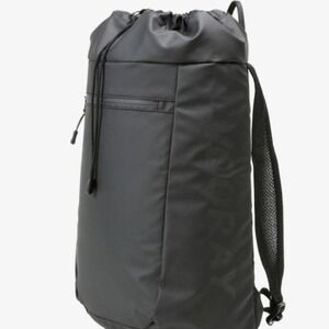 VOORAY Black Drawstring Backpack Gym Bag Water Resistant Athleisure Travel